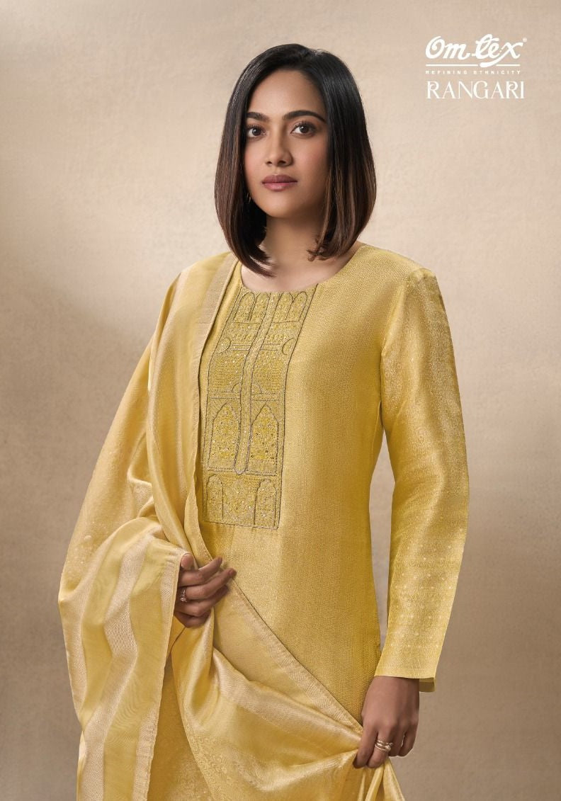 Rangari Omtex Silk Jacquard Pant Style Suits Supplier Ahmedabad