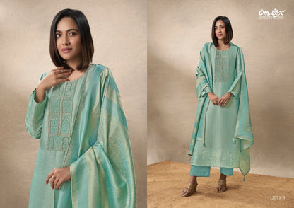 Rangari Omtex Silk Jacquard Pant Style Suits Supplier Ahmedabad