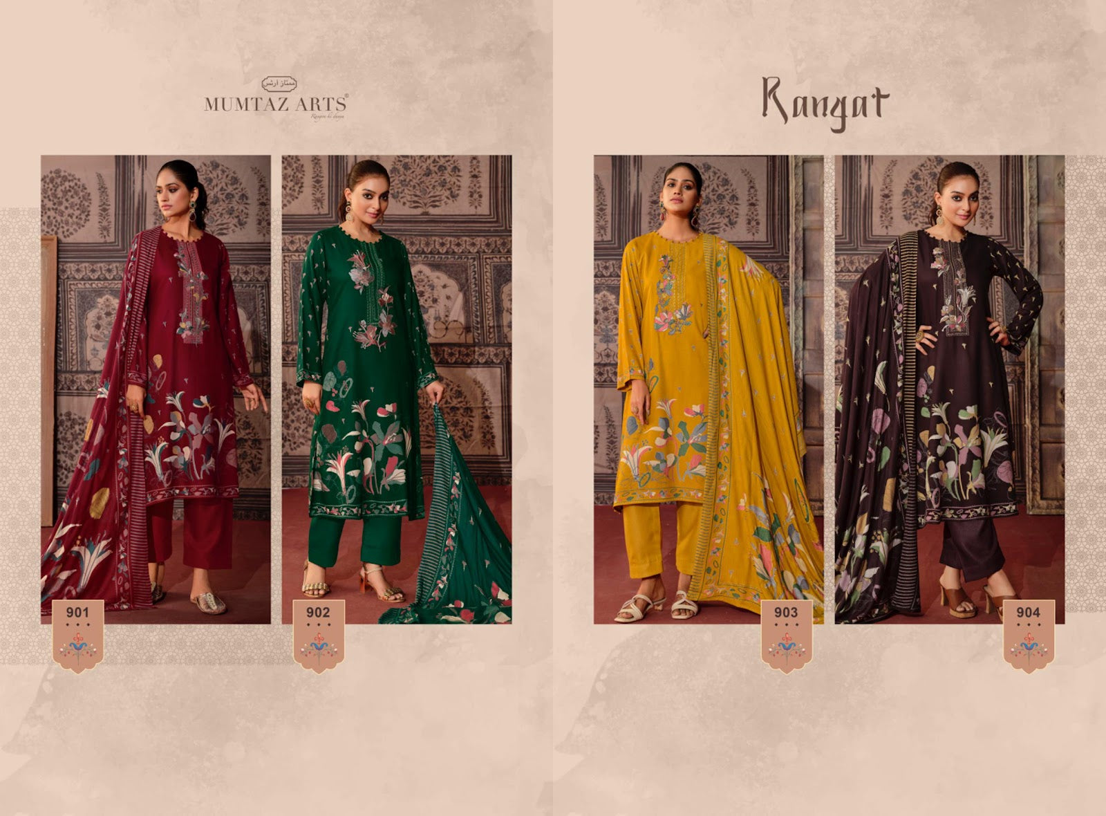 Rangat Mumtaz Arts Viscose Pashmina Suits Supplier India