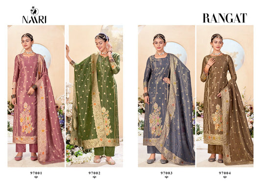 Rangat Naari Simmer Jacquard Pant Style Suits Wholesaler India