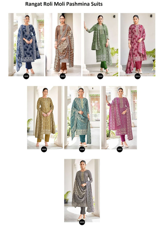 Rangat Roli Moli Pashmina Suits Supplier India