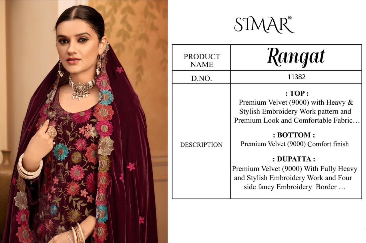 Rangat Simar Velvet Suits Supplier Gujarat