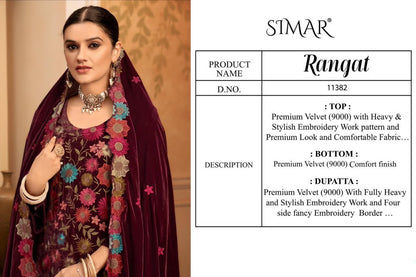 Rangat Simar Velvet Suits Supplier Gujarat