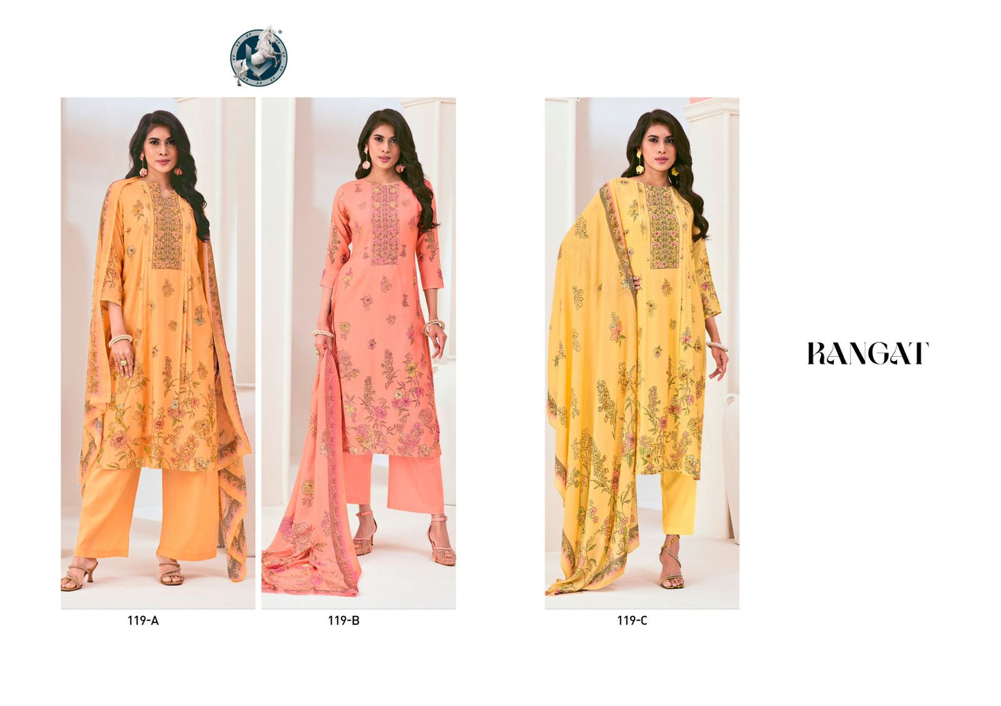 Rangat Vivek Pure Muslin Plazzo Style Suits Wholesaler