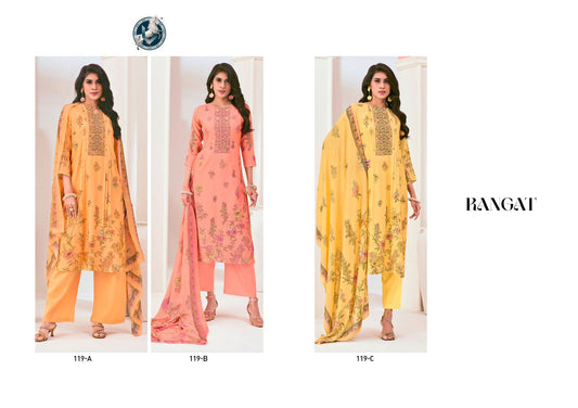 Rangat Vivek Pure Muslin Plazzo Style Suits Wholesaler