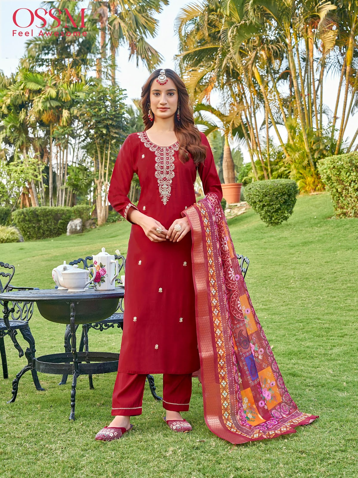 Rangat Vol 2 Ossm Roman Silk Readymade Pant Style Suits Exporter Gujarat