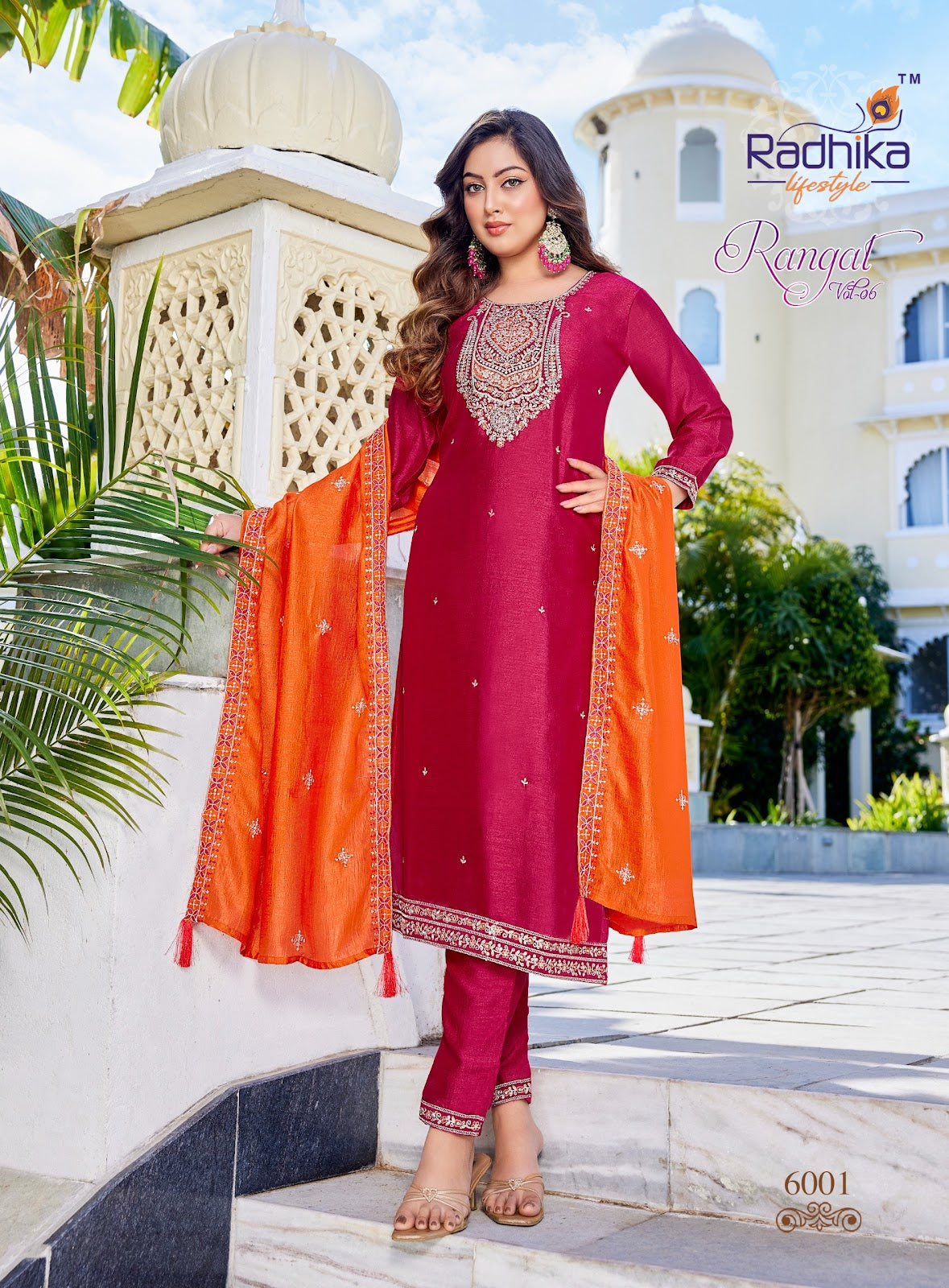 Rangat Vol 6 Radhika Lifestyle Vichitra Silk Readymade Pant Style Suits Manufacturer Ahmedabad