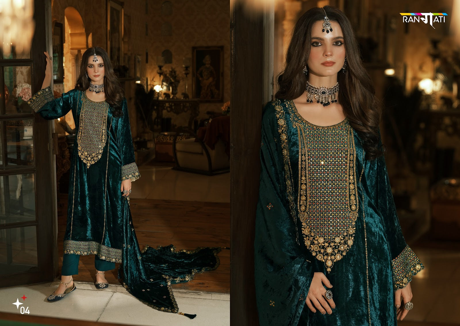 Rangati Rangati Prints Velvet Suits Manufacturer India