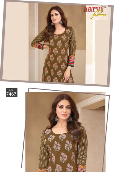 Rangbhoomi Vol 1 Aarvi Fashions Flex Cotton Kurti Pant Set Wholesale