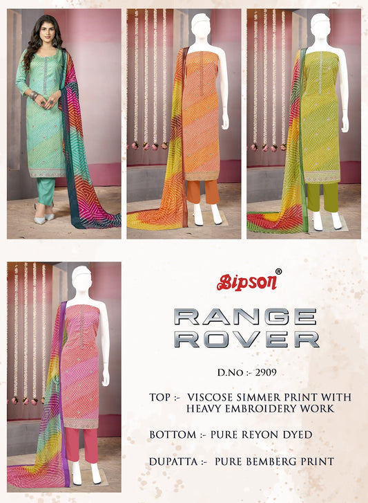 Range Rover 2909 Bipson Prints Pure Viscose Pant Style Suits Wholesale
