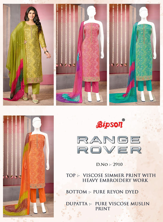 Range Rover 2910 Bipson Prints Pure Viscose Pant Style Suits Supplier Gujarat