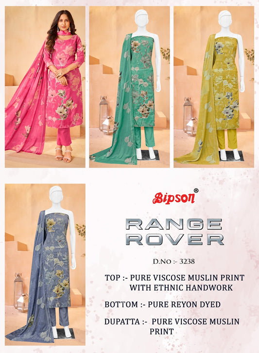 Range Rover 3238 Bipson Prints Pure Viscose Pant Style Suits Exporter