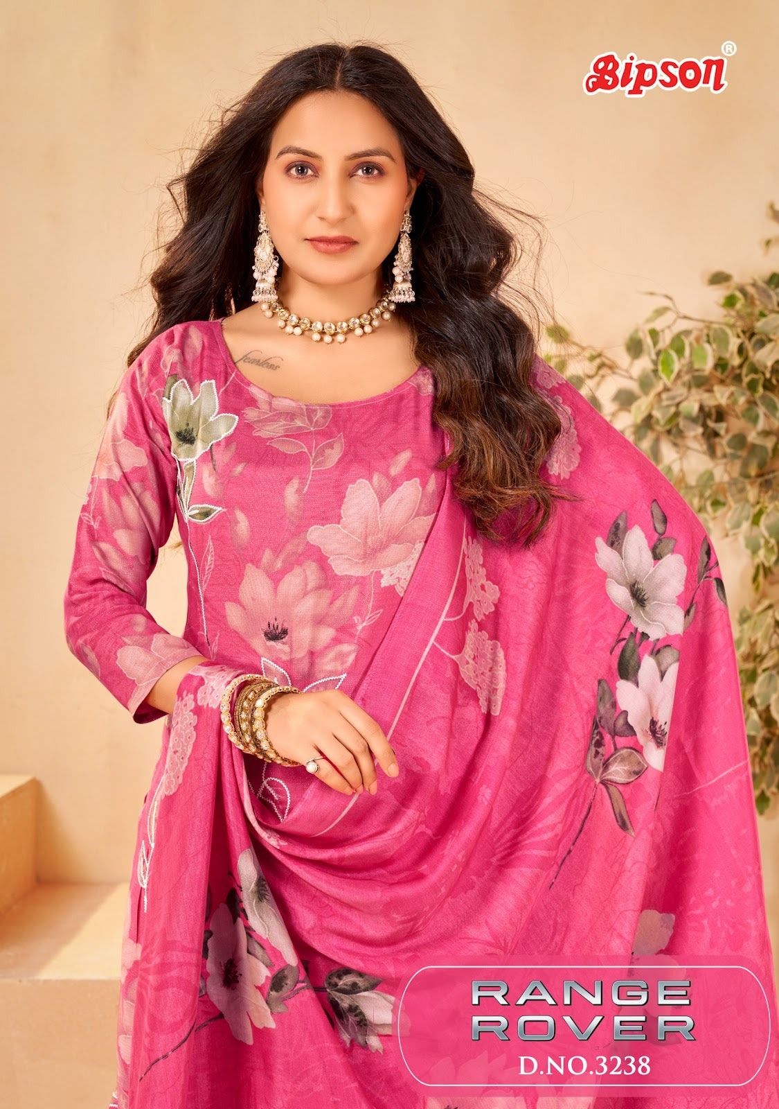 Range Rover 3238 Bipson Prints Pure Viscose Pant Style Suits Exporter