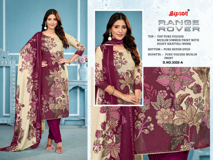 Range Rover 3332 Bipson Prints Pure Viscose Pant Style Suits Supplier
