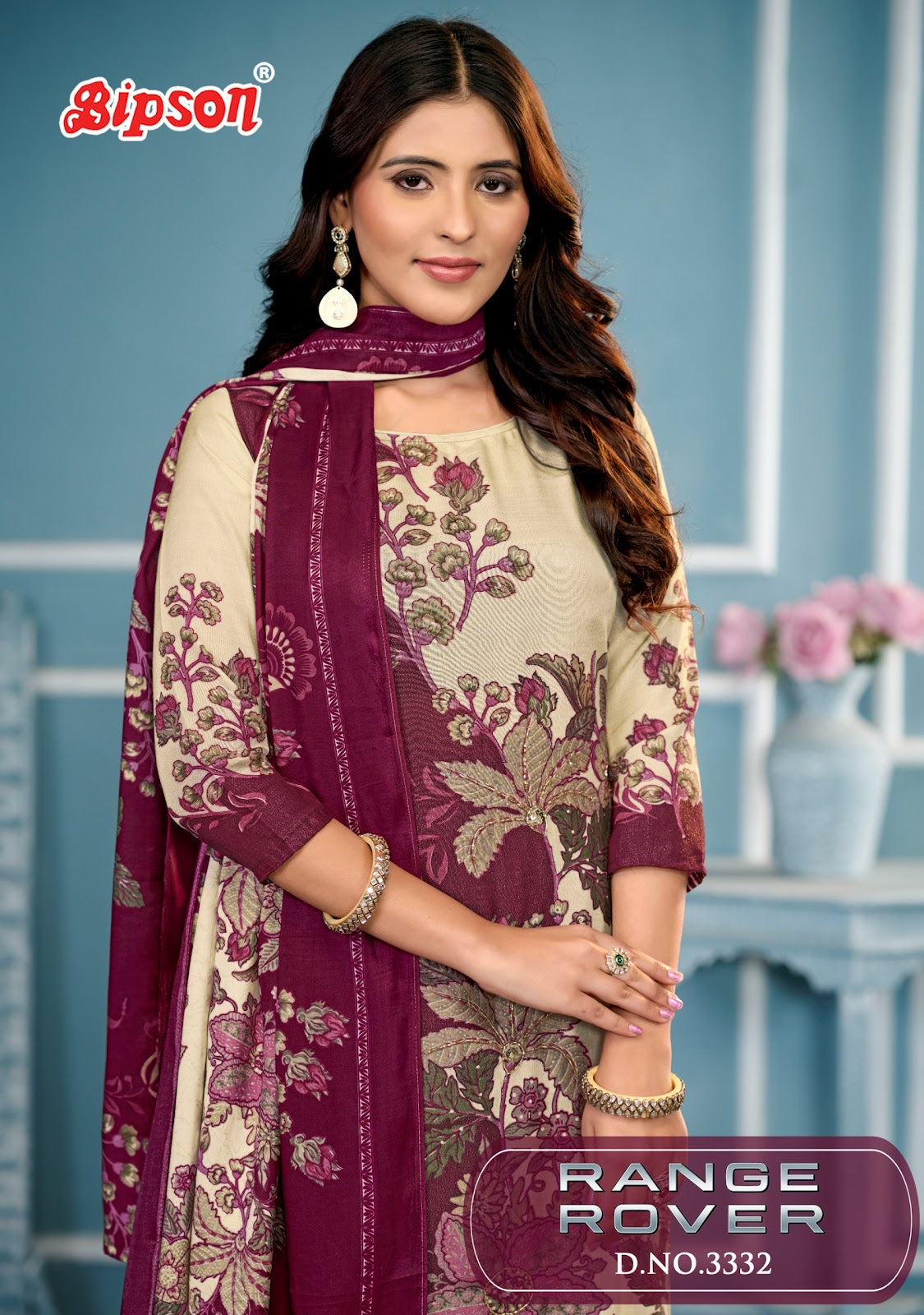 Range Rover 3332 Bipson Prints Pure Viscose Pant Style Suits Supplier