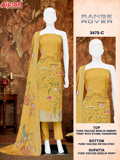 Range Rover 3475 Bipson Prints Pure Viscose Pant Style Suits Manufacturer