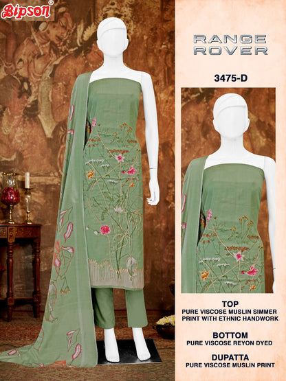 Range Rover 3475 Bipson Prints Pure Viscose Pant Style Suits Manufacturer