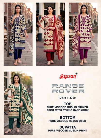 Range Rover 3790 Bipson Prints Viscose Pant Style Suits Wholesale Price
