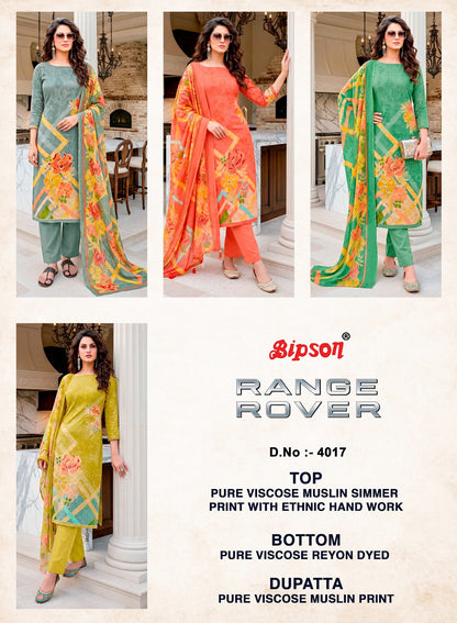 Range Rover 3949-3965-4017 Bipson Prints Viscose Muslin Pant Style Suits Supplier India