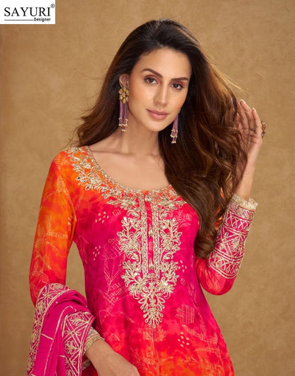 Rangeela Sayuri Chinon Silk Readymade Plazzo Style Suits Wholesale Price