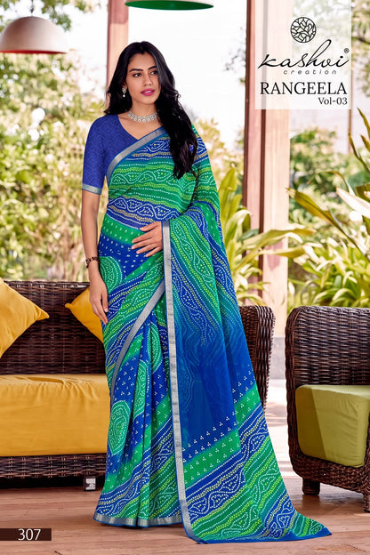 Rangeela Vol 3 Kashvi Creation Dull Moss Sarees Supplier Gujarat