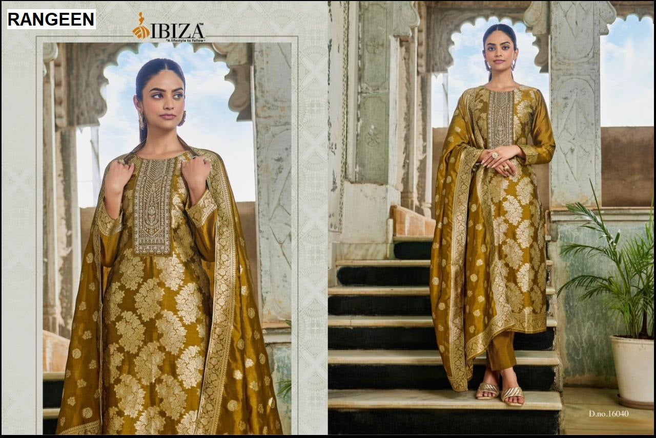 Rangeen Ibiza Banglori Silk Pant Style Suits Supplier Ahmedabad