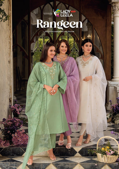 Rangeen Ladyleela Viscose Silk Readymade Anarkali Suits Exporter