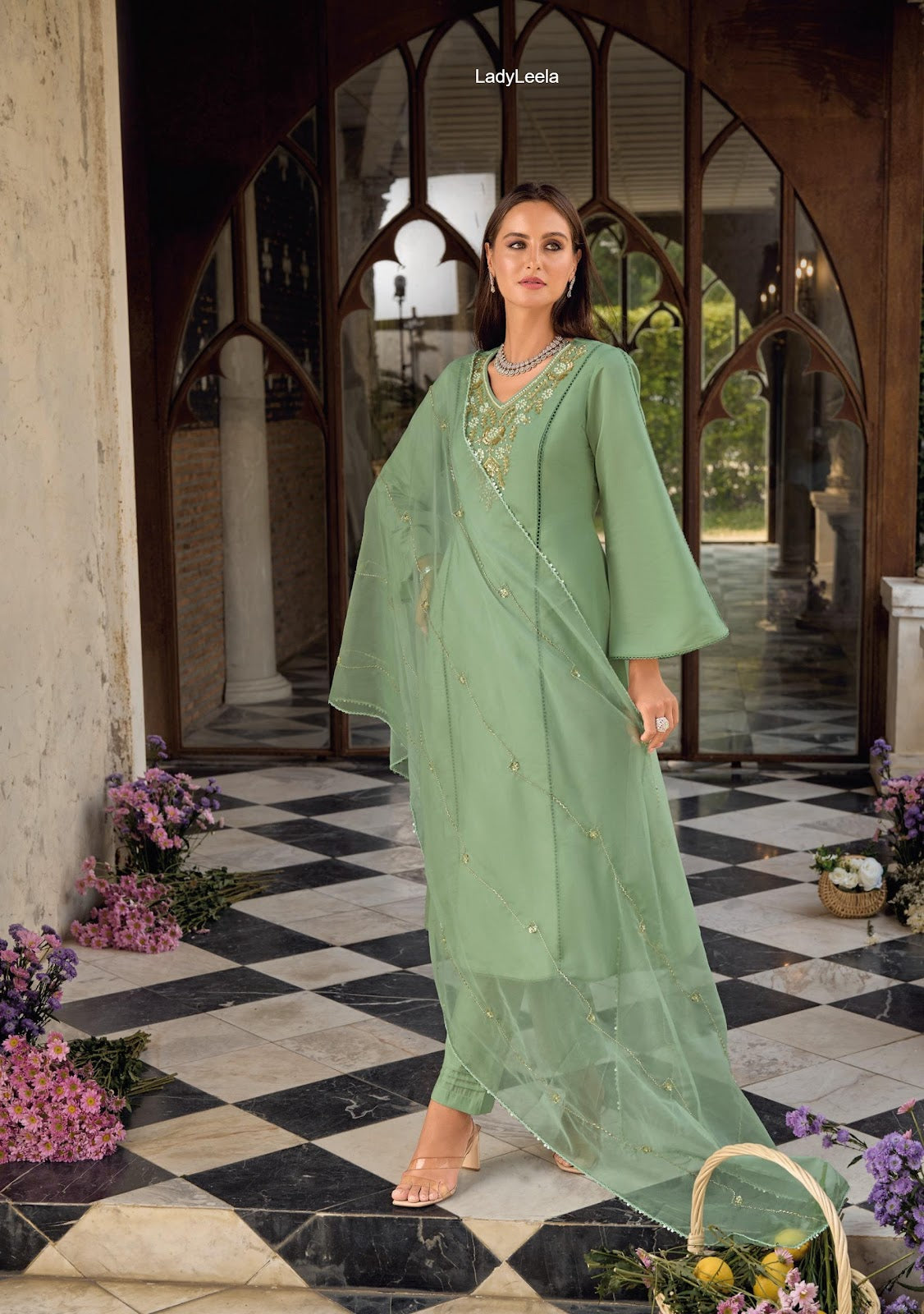 Rangeen Ladyleela Viscose Silk Readymade Anarkali Suits Exporter
