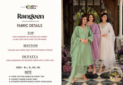 Rangeen Ladyleela Viscose Silk Readymade Anarkali Suits Exporter