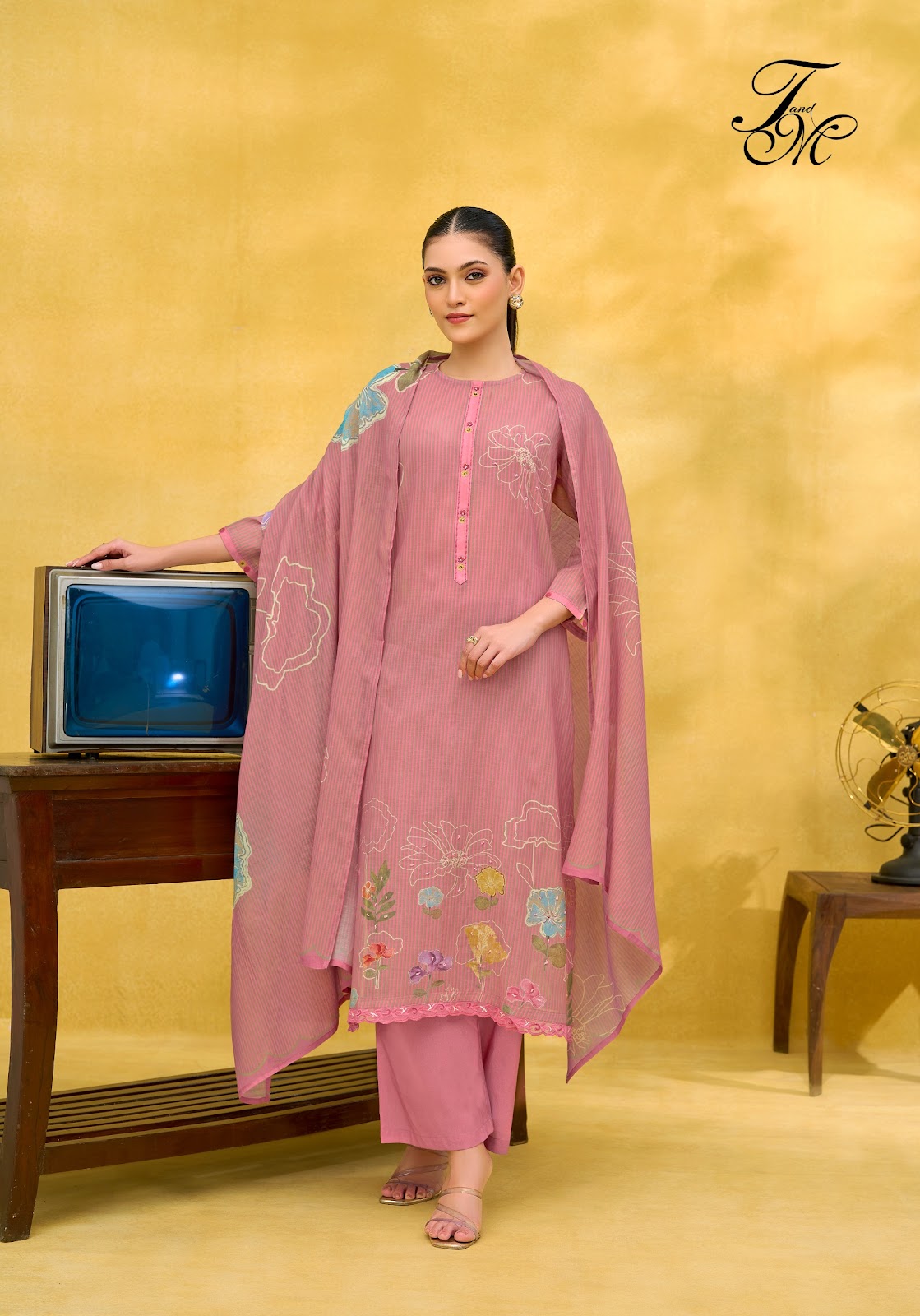 Rangeen Retro Tm Mal Chanderi Pant Style Suits Wholesaler Ahmedabad