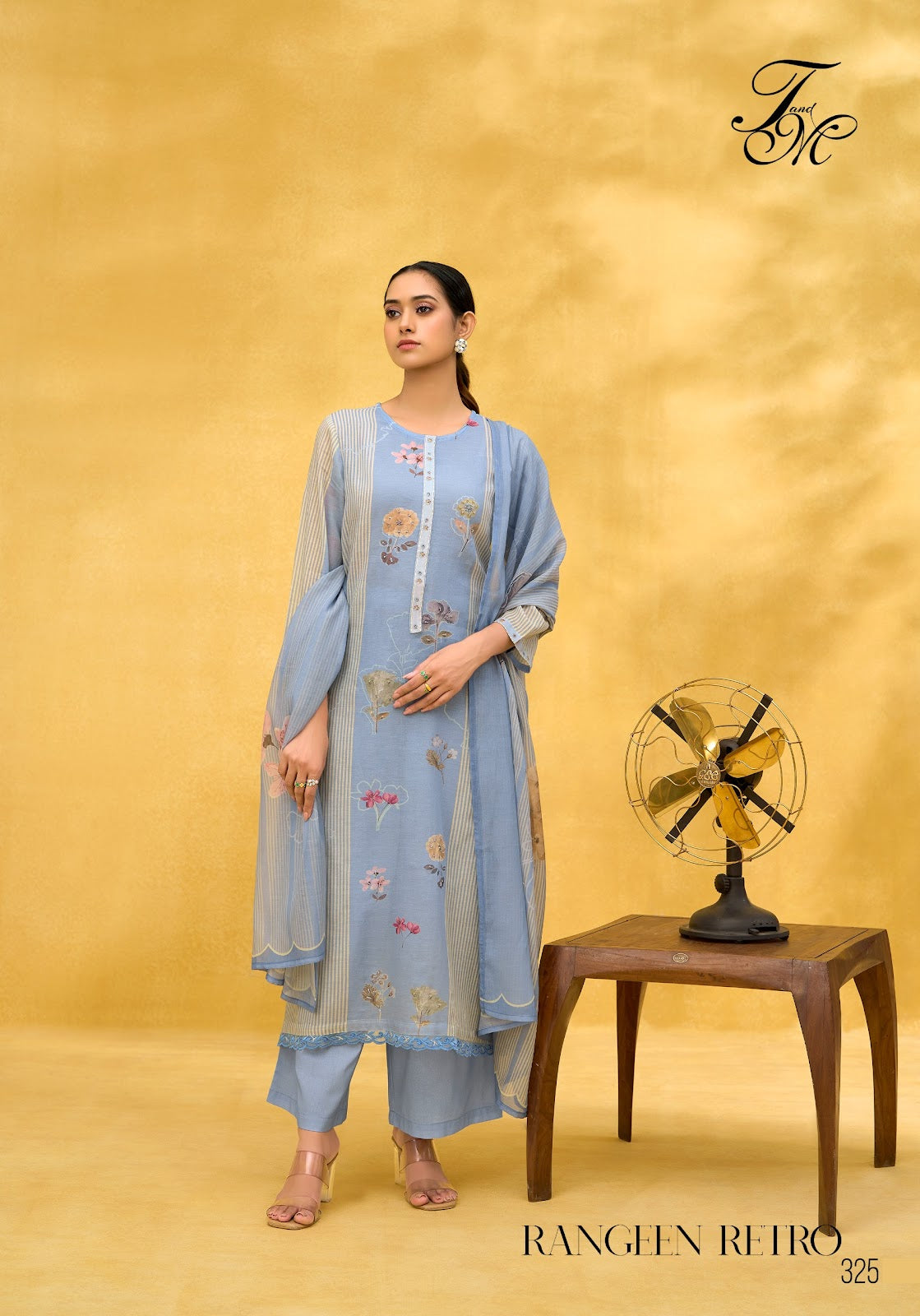 Rangeen Retro Tm Mal Chanderi Pant Style Suits Wholesaler Ahmedabad