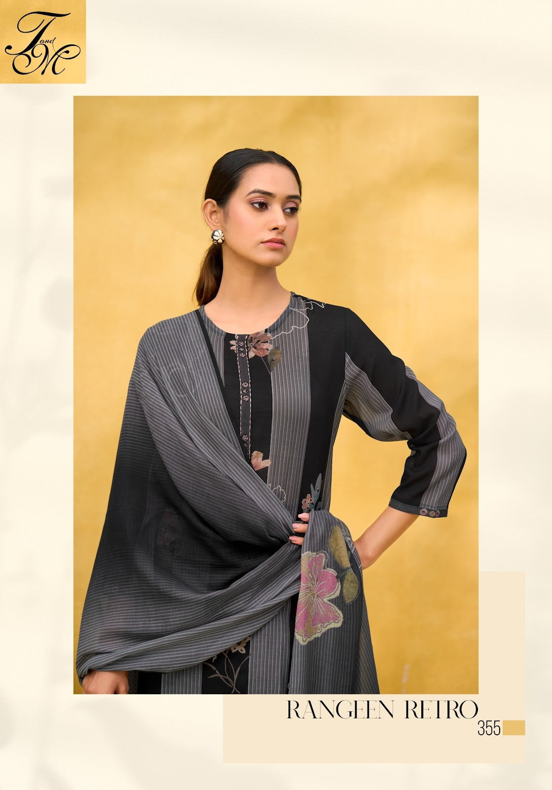 Rangeen Retro Tm Mal Chanderi Pant Style Suits Wholesaler Ahmedabad