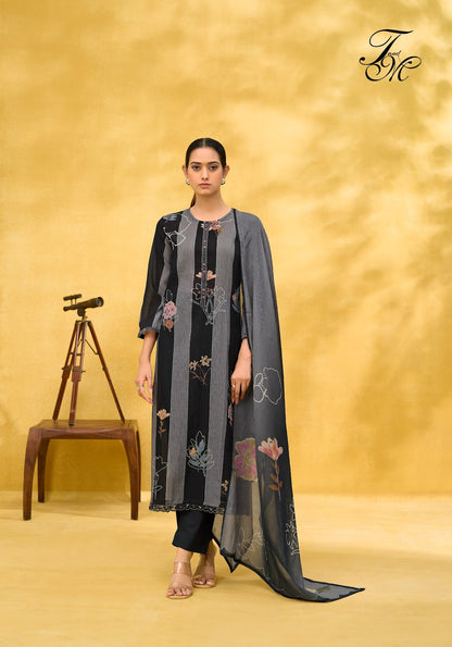 Rangeen Retro Tm Mal Chanderi Pant Style Suits Wholesaler Ahmedabad