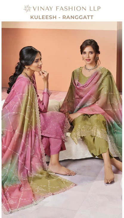 Ranggatt Kuleesh Vinay Fashion Llp Silk Pant Style Suits Wholesaler Ahmedabad