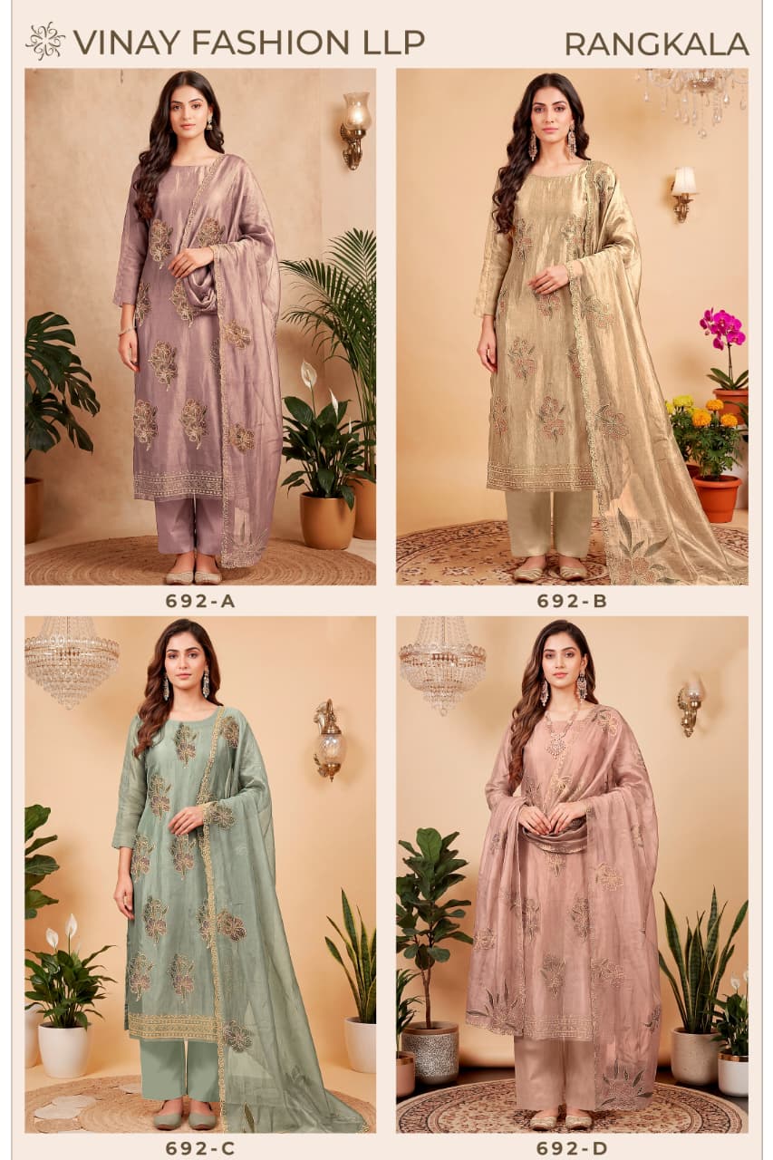 Rangkala Kuleesh Vinay Fashion Llp Salsa Silk Pant Style Suits Wholesale