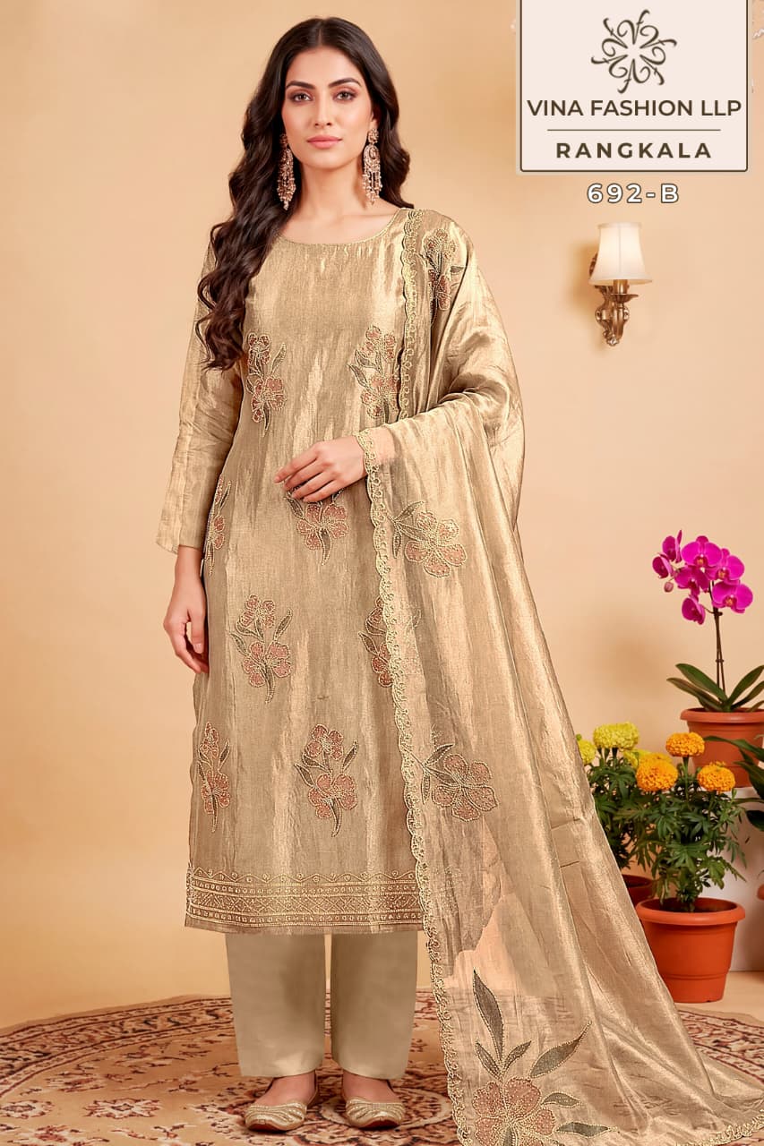 Rangkala Kuleesh Vinay Fashion Llp Salsa Silk Pant Style Suits Wholesale