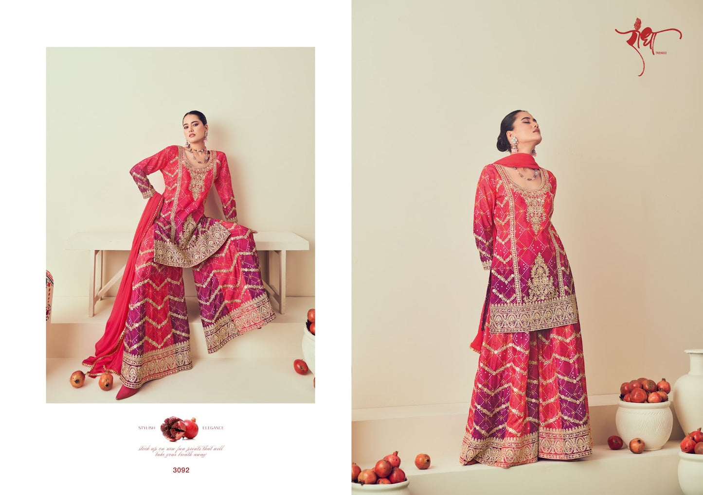 Rangmahal Radha Trendz Chinon Readymade Suits Wholesale Price