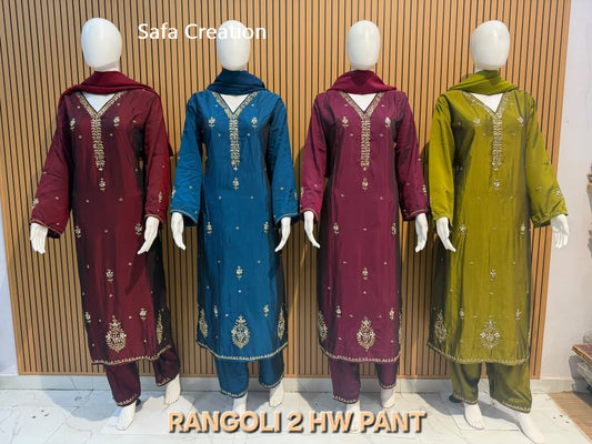 Rangoli 2 Hw Long Safa Creation Pakistani Readymade Suits Supplier India