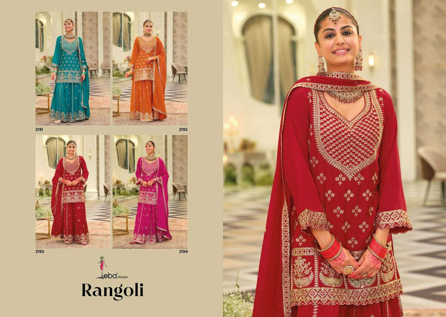 Rangoli Eba Lifestyle Chinon Readymade Skirt Style Suits Exporter Ahmedabad