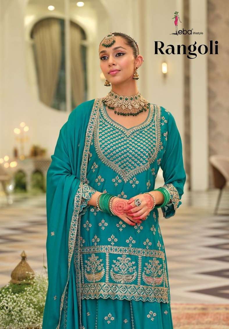 Rangoli Eba Lifestyle Chinon Readymade Skirt Style Suits Exporter Ahmedabad