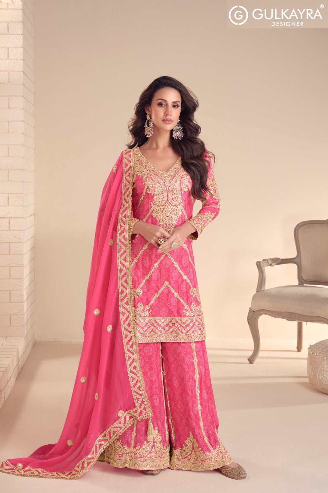 Rangoli Gulkayra Designer Chinon Readymade Plazzo Style Suits Wholesaler