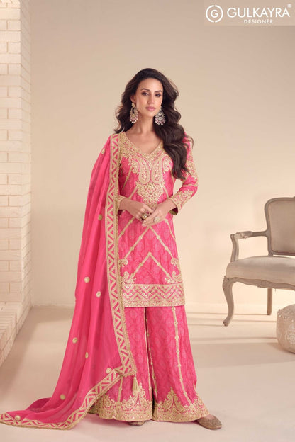 Rangoli Gulkayra Designer Chinon Readymade Plazzo Style Suits Wholesaler