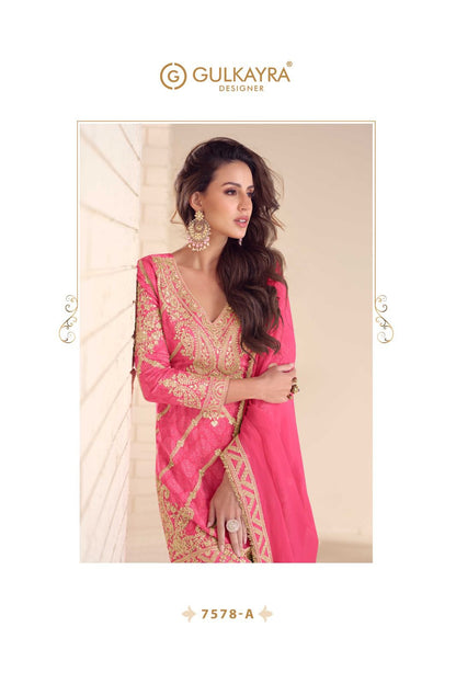 Rangoli Gulkayra Designer Chinon Readymade Plazzo Style Suits Wholesaler