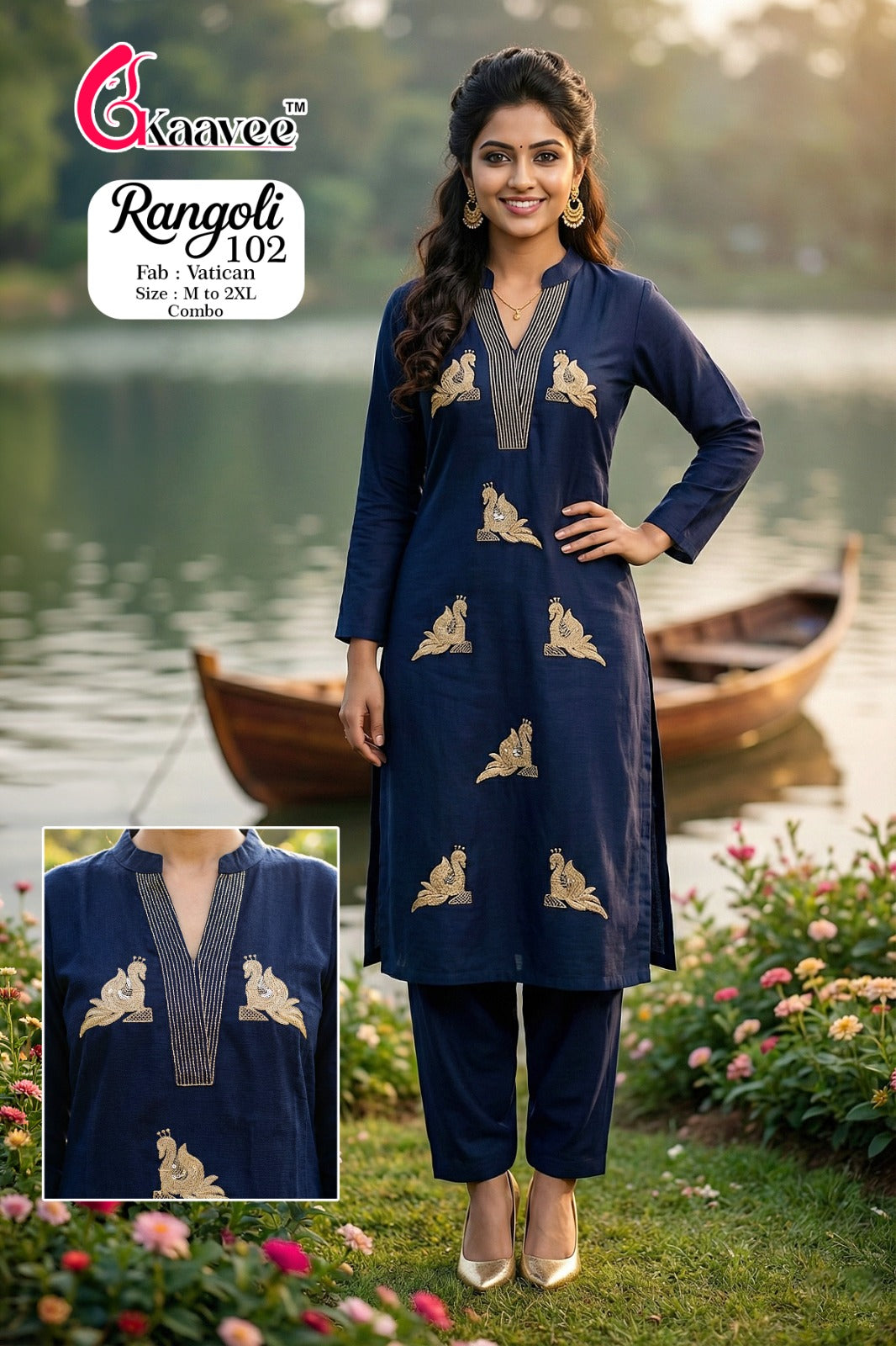 Rangoli Kaavee Vatican Kurti Pant Set Wholesale Price
