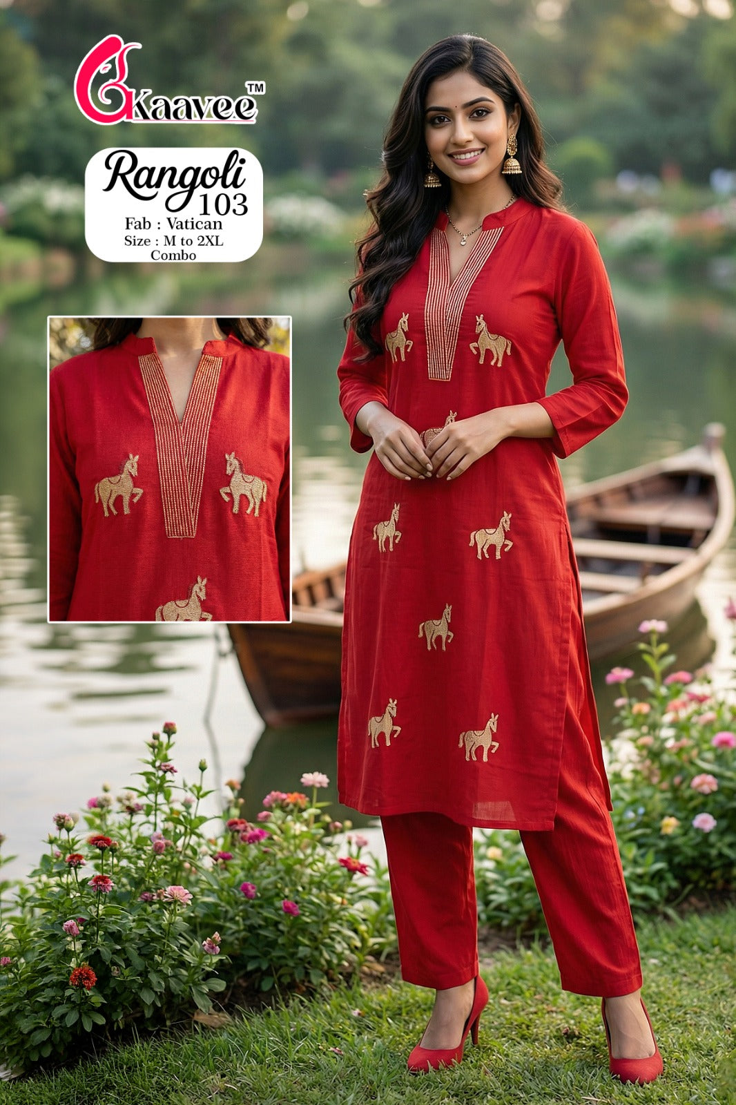 Rangoli Kaavee Vatican Kurti Pant Set Wholesale Price