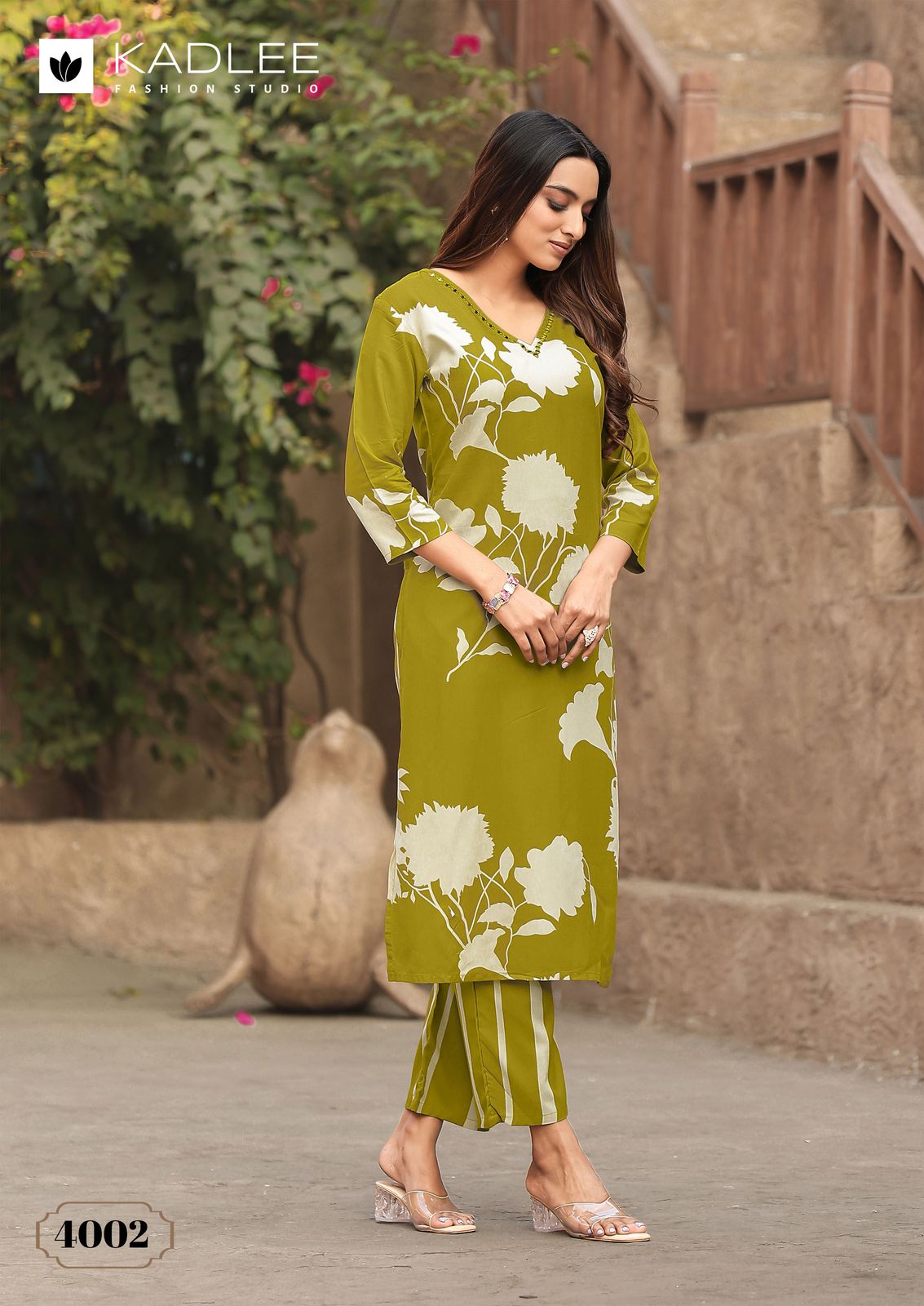 Rangoli Kadlee Rayon Kurti Pant Set Wholesale Price