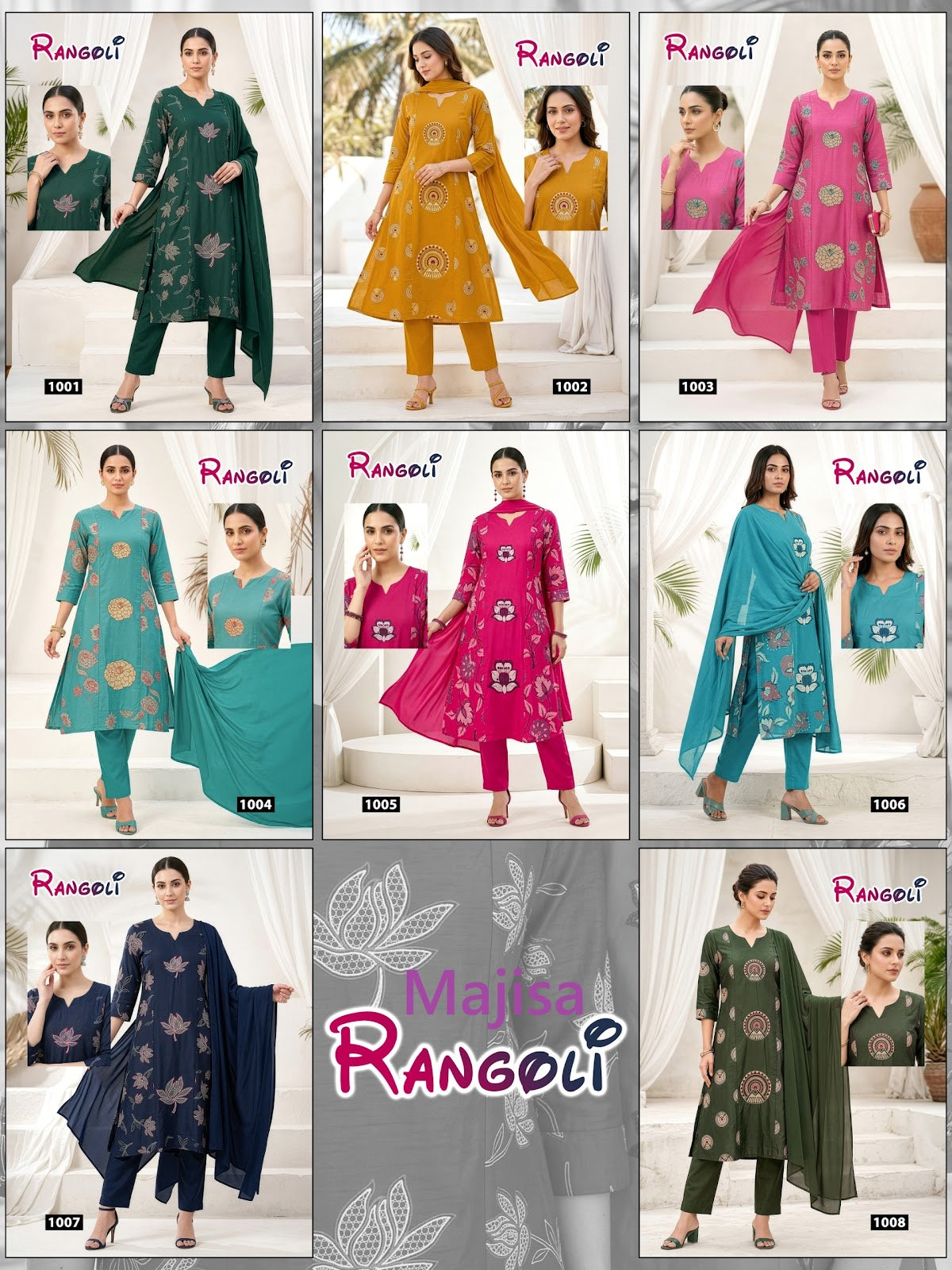 Rangoli Majisa Rayon Readymade Pant Style Suits Wholesale Price