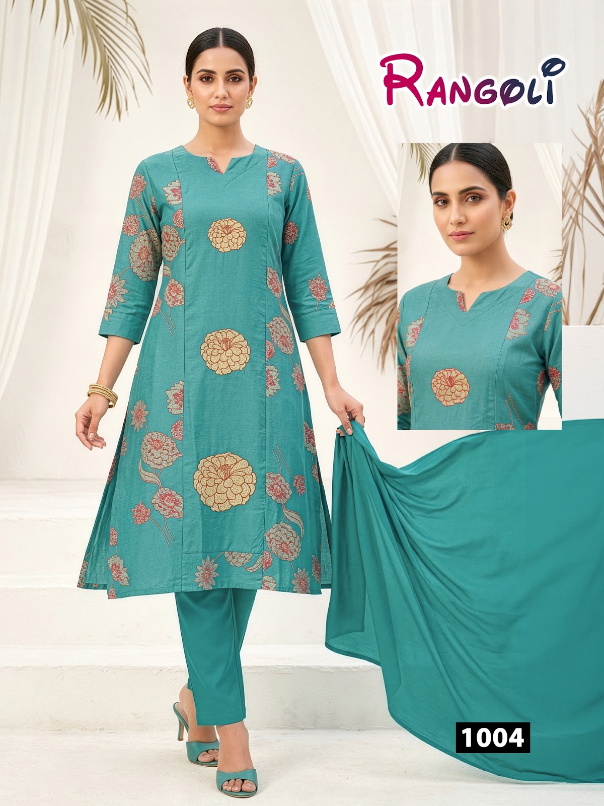 Rangoli Majisa Rayon Readymade Pant Style Suits Wholesale Price