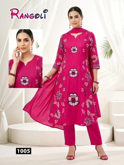 Rangoli Majisa Rayon Readymade Pant Style Suits Wholesale Price