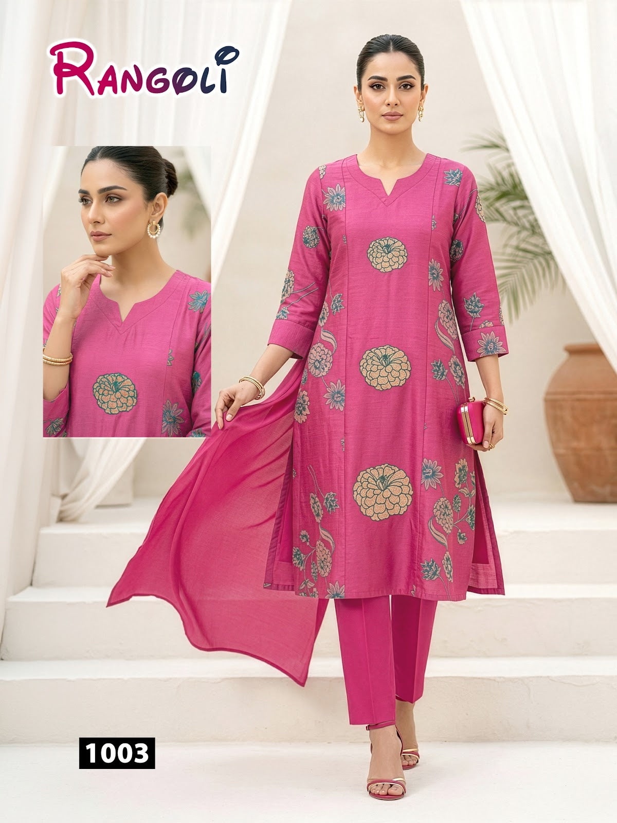 Rangoli Majisa Rayon Readymade Pant Style Suits Wholesale Price